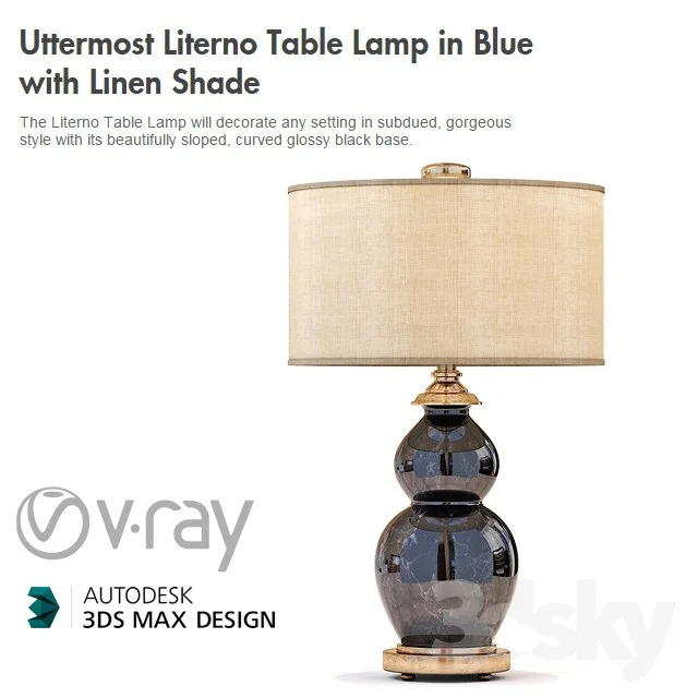 Uttermost Literno Table Lamp in Blue with Linen Shade